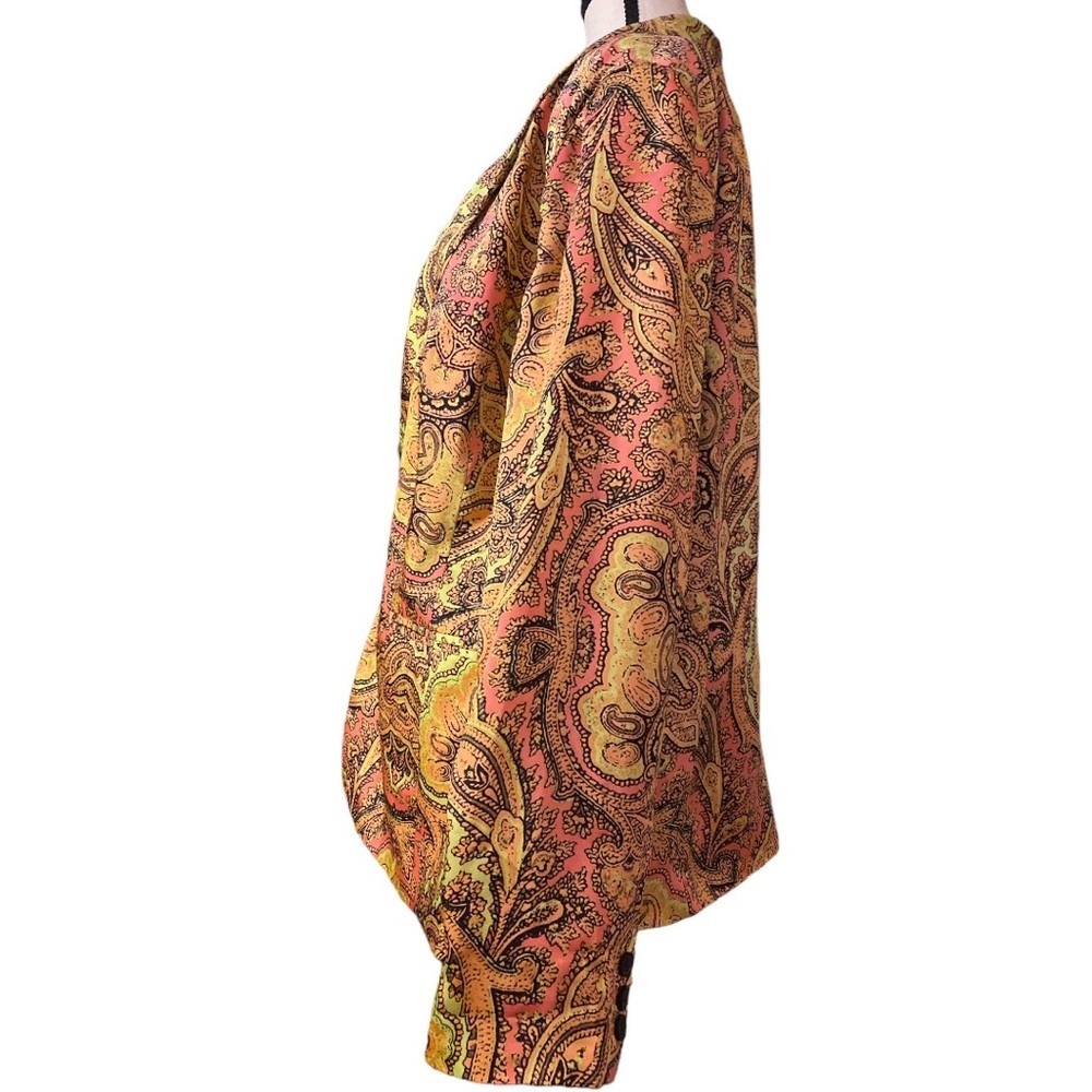 Handmade silk paisley blazer one of a kind. - Picture 7 of 12